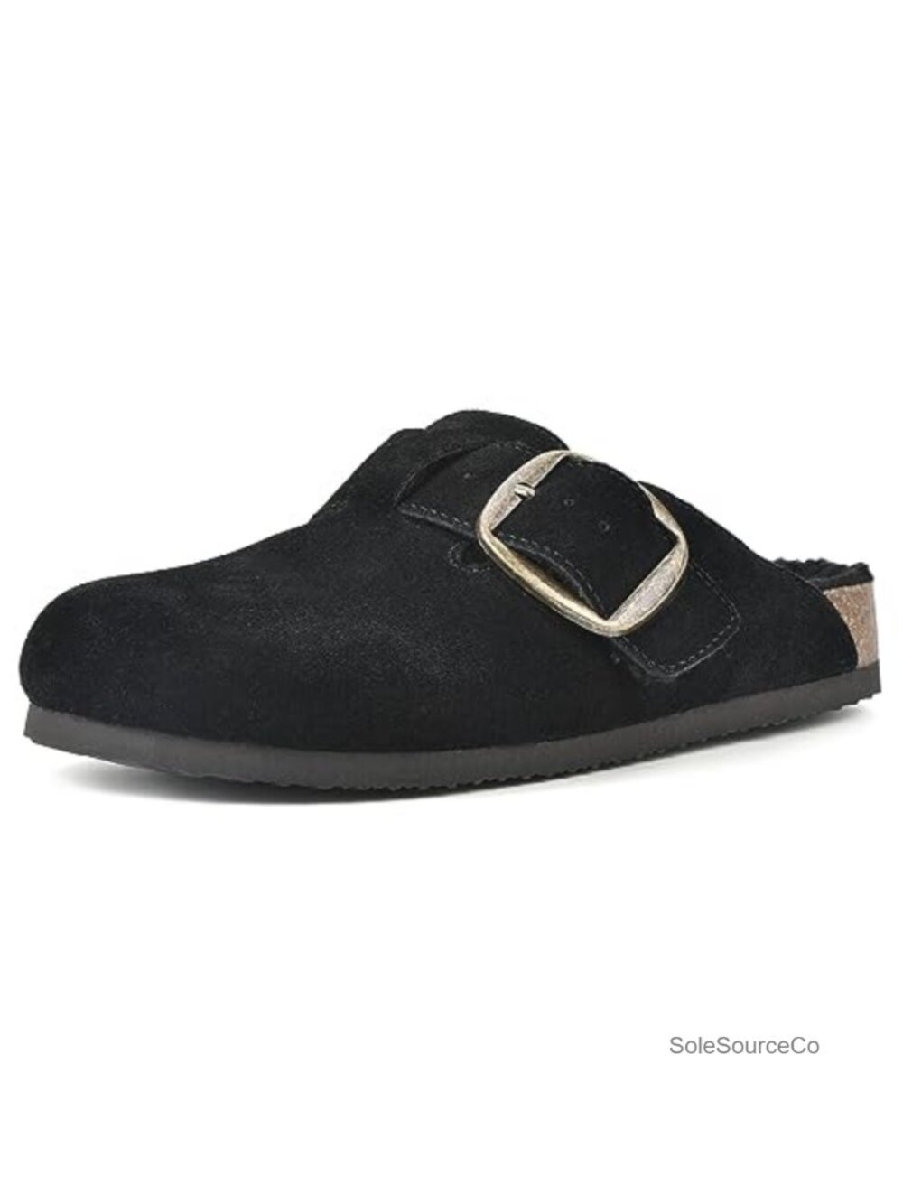 Faux Fur Lined Slip On Clog Shoes Molded Anatomic Footbed